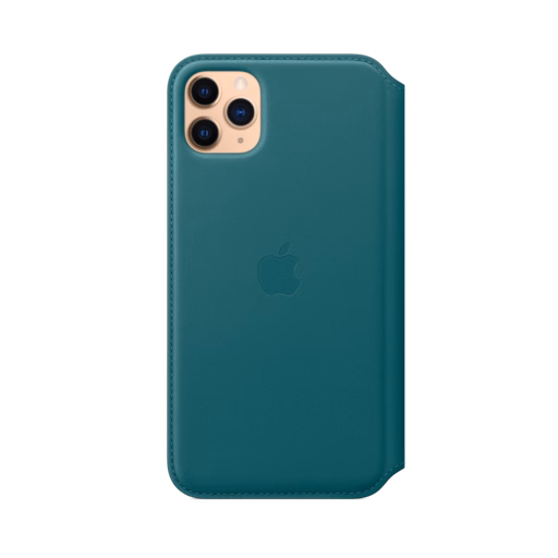 iPhone 11 Pro Max Leather Folio — Peacock
