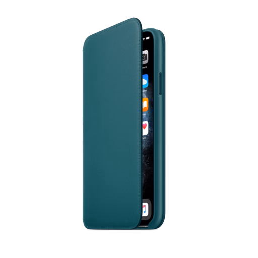 iPhone 11 Pro Max Leather Folio — Peacock