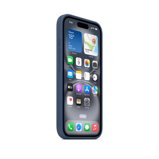 iPhone 16 Silicone Case with MagSafe — Denim