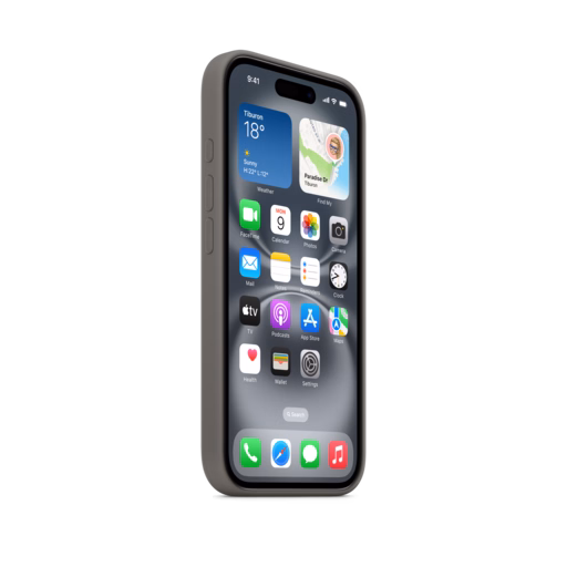 iPhone 16 Silicone Case with MagSafe — Stone Grey