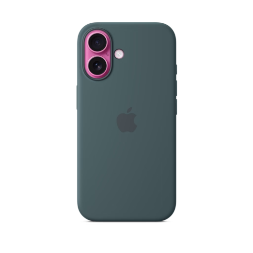 iPhone 16 Silicone Case with MagSafe — Lake Green