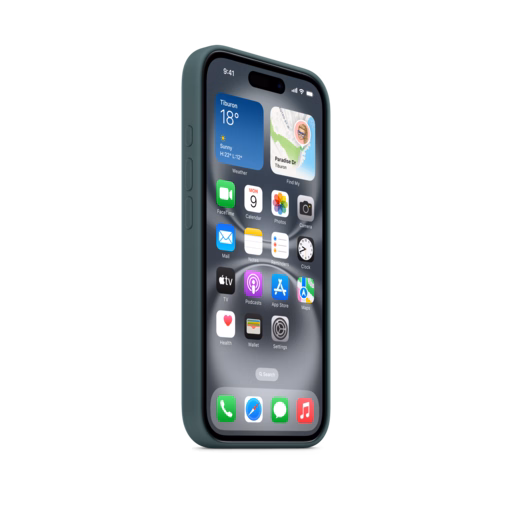 iPhone 16 Silicone Case with MagSafe — Lake Green