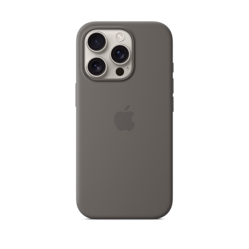 iPhone 16 Pro Silicone Case — Stone Gray