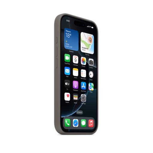 iPhone 16 Pro Silicone Case with MagSafe — Stone Grey