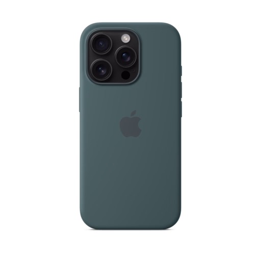 iPhone 16 Pro Silicone Case with MagSafe — Lake Green