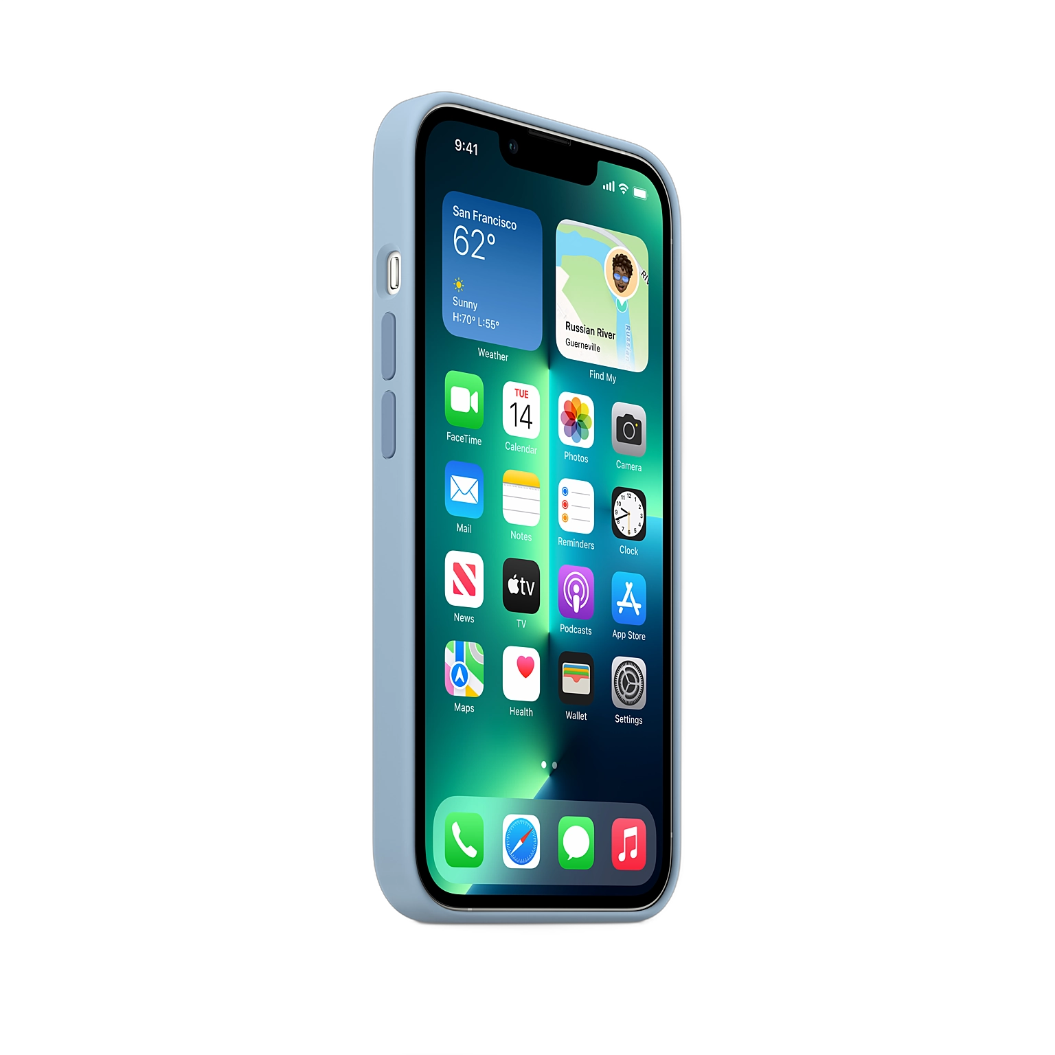 iPhone 13 Pro Silicone Case with MagSafe — Blue Fog